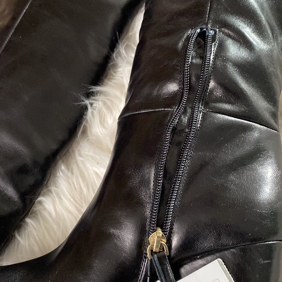 NWT Zara Leather Over The Knee Wedge Heel Boots, Size 7.5 - Picture 14 of 17
